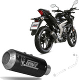Complete Exhaust System Without Catalytic Converter And Without Sound Certification Mk3 Carbon - Mivv Compatible With Suzuki Gsx-S 125 (2017-2020)