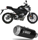 Complete Exhaust System Without Catalytic Converter And Without Sound Certification Mk3 Steel Black - Mivv Compatible With Honda Cb 125 R (2018-2020)