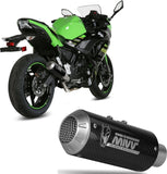 Complete Exhaust System Without Catalytic Converter And Without Sound Certification Mk3 Carbon - Mivv Compatible With Kawasaki Ninja 650 (2017-2023)