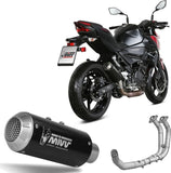 Complete Exhaust System Without Catalytic Converter And Without Sound Certification Mk3 Steel Black - Mivv Compatible With Kawasaki Ninja 400 (2021-2023)