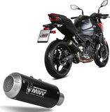 Uncatalysed Exhaust System Without Sound Certification Mk3 Steel Black - Mivv Compatible With Kawasaki Z 400 (2019-2023)