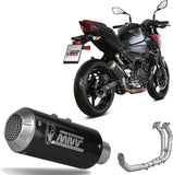 Complete Exhaust System Without Catalytic Converter And Without Sound Certification Mk3 Carbon - Mivv Compatible With Kawasaki Z 400 (2021-2023)
