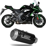 Uncatalysed Exhaust System Without Sound Certification Mk3 Carbon - Mivv Compatible With Kawasaki Ninja 1000 Sx (2020-2024)