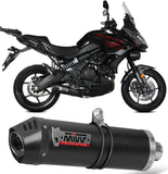 Complete Exhaust System Without Catalytic Converter And Without Sound Certification Oval Carbon Carbon - Mivv Compatible With Kawasaki Versys 650 (2021-2023)