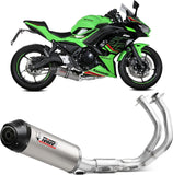 Complete Exhaust System Without Catalytic Converter And Without Sound Certification Oval Titanium Carbon - Mivv Compatible With Kawasaki Ninja 650 (2024)