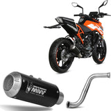 Complete Exhaust System Without Catalytic Converter And Without Sound Certification Mk3 Steel Black - Mivv Compatible With Ktm 125 Duke (2017-2020)