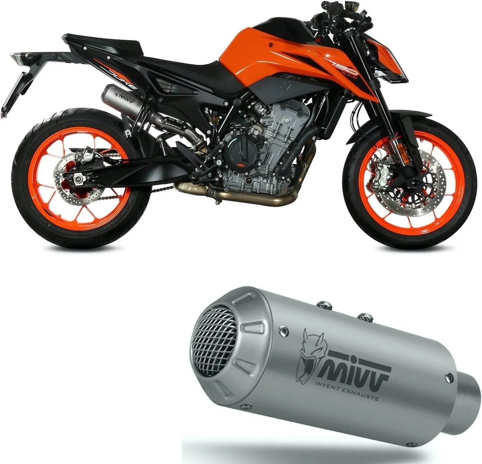 Uncatalysed Exhaust System Without Sound Certification Mk3 Stainless Steel - Mivv Compatible With Ktm 790 Duke (2018-2020)