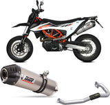 Complete Exhaust System Without Catalytic Converter And Without Sound Certification Oval Titanium Carbon - Mivv Compatible With Ktm 690 Smc R (2020-2024)