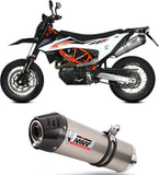 Uncatalysed Exhaust System Without Sound Certification Oval Titanium Carbon - Mivv Compatible With Ktm 690 Smc R (2020-2024)