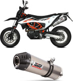 Uncatalysed Exhaust System Without Sound Certification Oval Titanium Carbon - Mivv Compatible With Ktm 690 Smc R (2020-2024)
