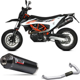 Catalytic Exhaust Tip With Sound Certification Oval Steel Black Carbon - Mivv Compatible With Ktm 690 Smc R (2020-2024)