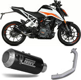 Complete Exhaust System Without Catalytic Converter And Without Sound Certification Mk3 Steel Black - Mivv Compatible With Ktm 125 Duke (2021-2023)