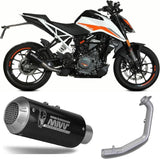 Complete Exhaust System Without Catalytic Converter And Without Sound Certification Mk3 Steel Black - Mivv Compatible With Ktm 125 Duke (2021-2023)