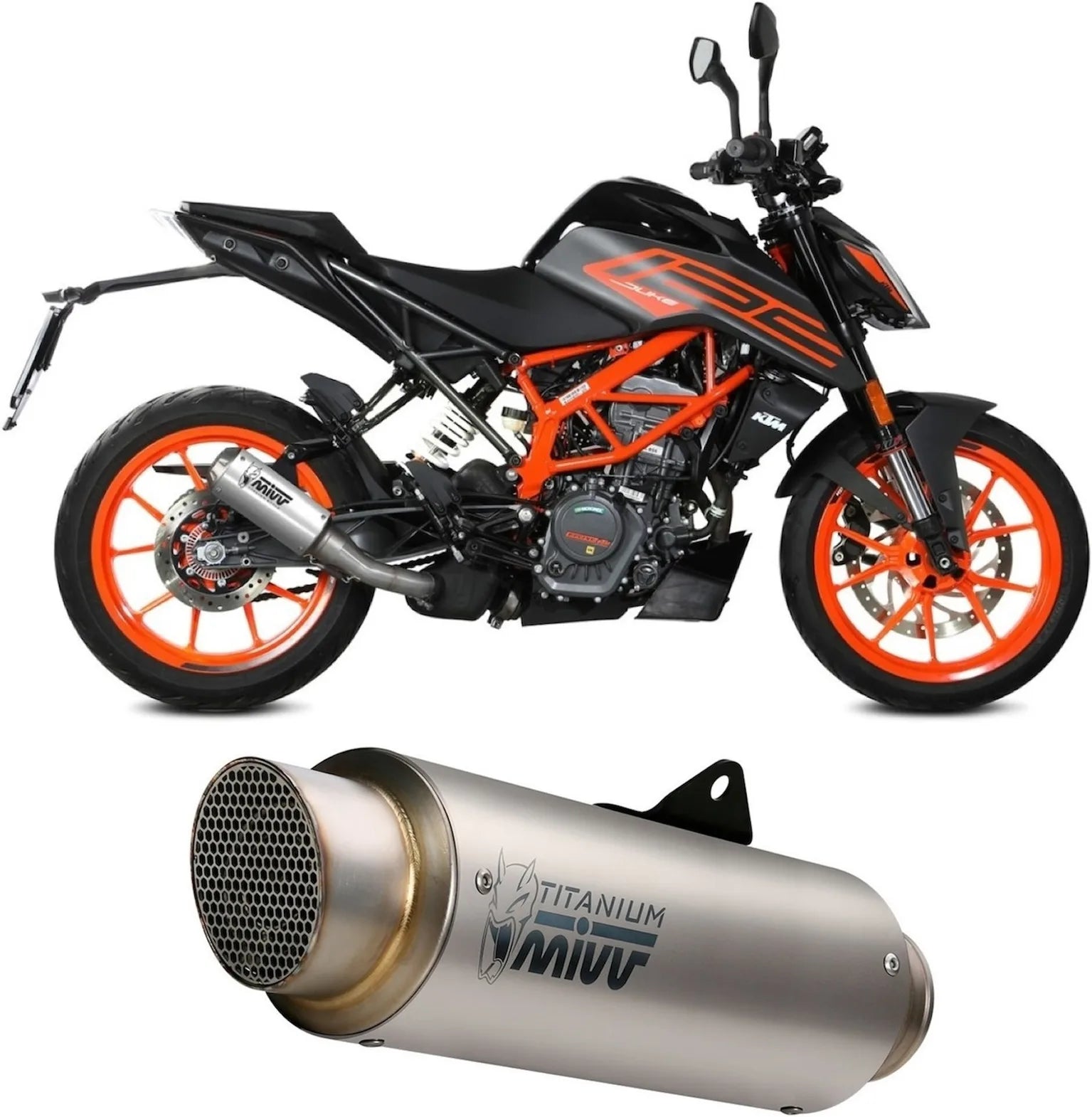 Uncatalysed Exhaust System Without Sound Certification Mk3 Stainless Steel - Mivv Compatible With Ktm 125 Duke (2021-2023)
