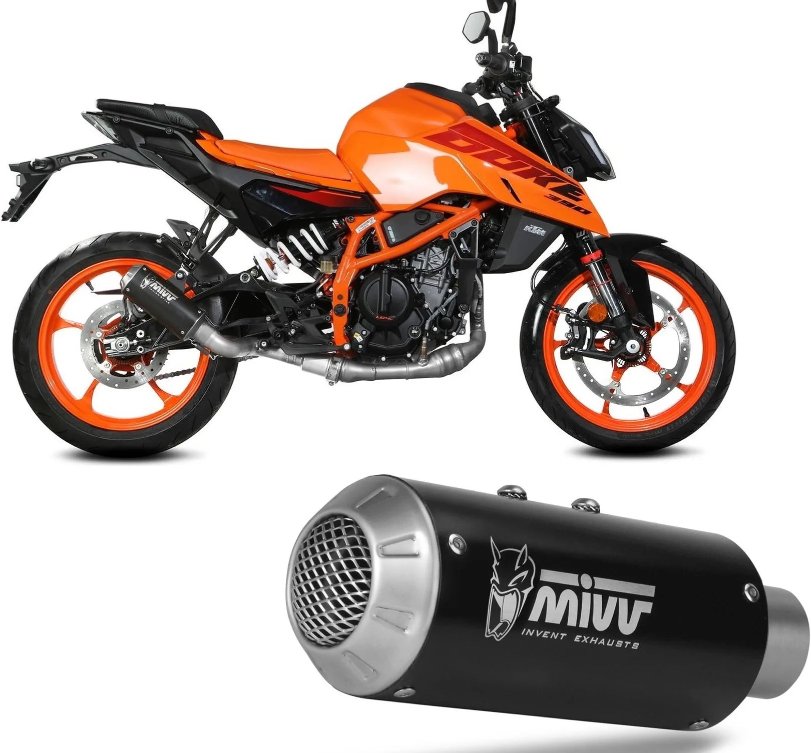Uncatalysed Exhaust System Without Sound Certification Mk3 Steel Black - Mivv Compatible With Ktm 390 Duke (2024)