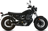 Dual Exhaust System Without Catalytic Converters And Without Sound Certification Ghibli Steel Black - Mivv Compatible With Moto Guzzi V9 Roamer (2016-2020)