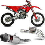 Complete Non-Catalytic Exhaust System With Fim Certification Str1 Stainless Steel Carbon - Mivv Compatible With Honda Crf 250 (2022-2024)