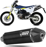 Complete Exhaust System Without Catalytic Converter And Without Sound Certification Str1 Steel Black - Mivv Compatible With Husqvarna 701 Enduro - Supermoto (2021-2024)