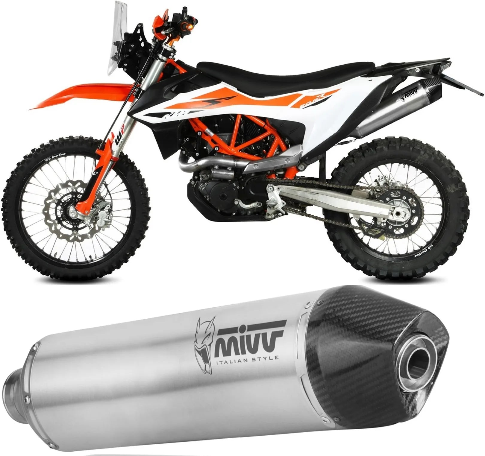 Uncatalysed Exhaust System Without Sound Certification Str1 Stainless Steel - Mivv Compatible With Ktm 690 Smc R (2019-2020)