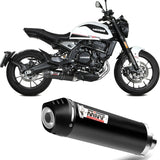 Uncatalysed Exhaust System Without Sound Certification Oval Steel Black Carbon - Mivv Compatible With Moto Morini Seiemmezzo Scr 650 (2022-2024)