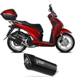 Complete Exhaust System Without Catalytic Converter And Without Sound Certification Mover Steel Black - Mivv Compatible With Honda Sh 125 (2017-2019)