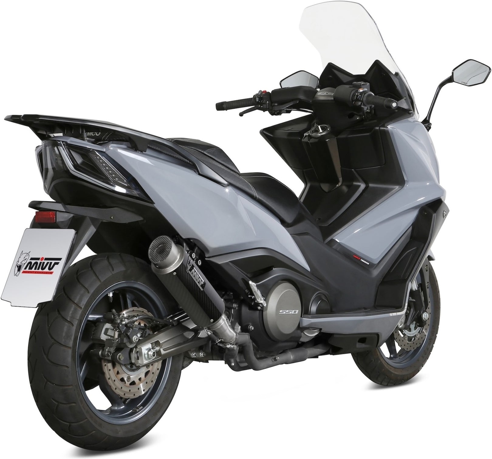 Uncatalysed Exhaust System Without Sound Certification Gppro Carbon - Mivv Compatible With Kymco Ak 550 (2017-2020)