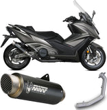 Complete Exhaust System Without Catalytic Converter And Without Sound Certification Gppro Steel Black - Mivv Compatible With Kymco Ak 550 (2021-2024)