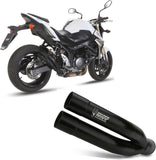 Uncatalysed Exhaust System Without Sound Certification Double Gun Steel Black - Mivv Compatible With Suzuki Gsr 750 (2011-2016)