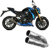 Uncatalysed Exhaust System Without Sound Certification Double Gun Stainless Steel - Mivv Compatible With Suzuki Gsx-S 750 (2017-2020)