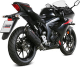Complete Exhaust System Without Catalytic Converter And Without Sound Certification Suono Steel Black Carbon - Mivv Compatible With Suzuki Gsx-R 125 (2017-2020)
