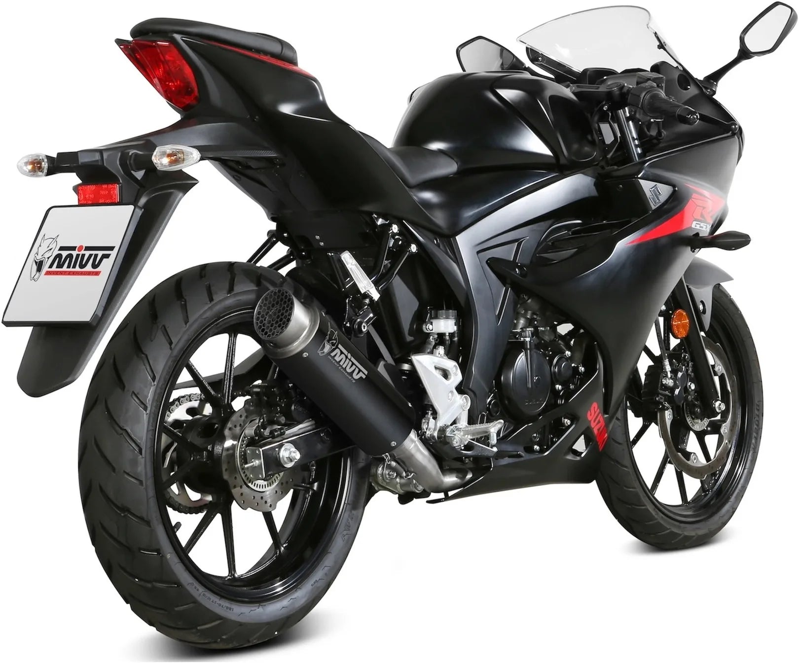 Complete Exhaust System Without Catalytic Converter And Without Sound Certification Gppro Steel Black - Mivv Compatible With Suzuki Gsx-S 125 (2017-2020)