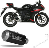 Complete Exhaust System Without Catalytic Converter And Without Sound Certification Mk3 Carbon - Mivv Compatible With Suzuki Gsx-S 125 (2017-2020)