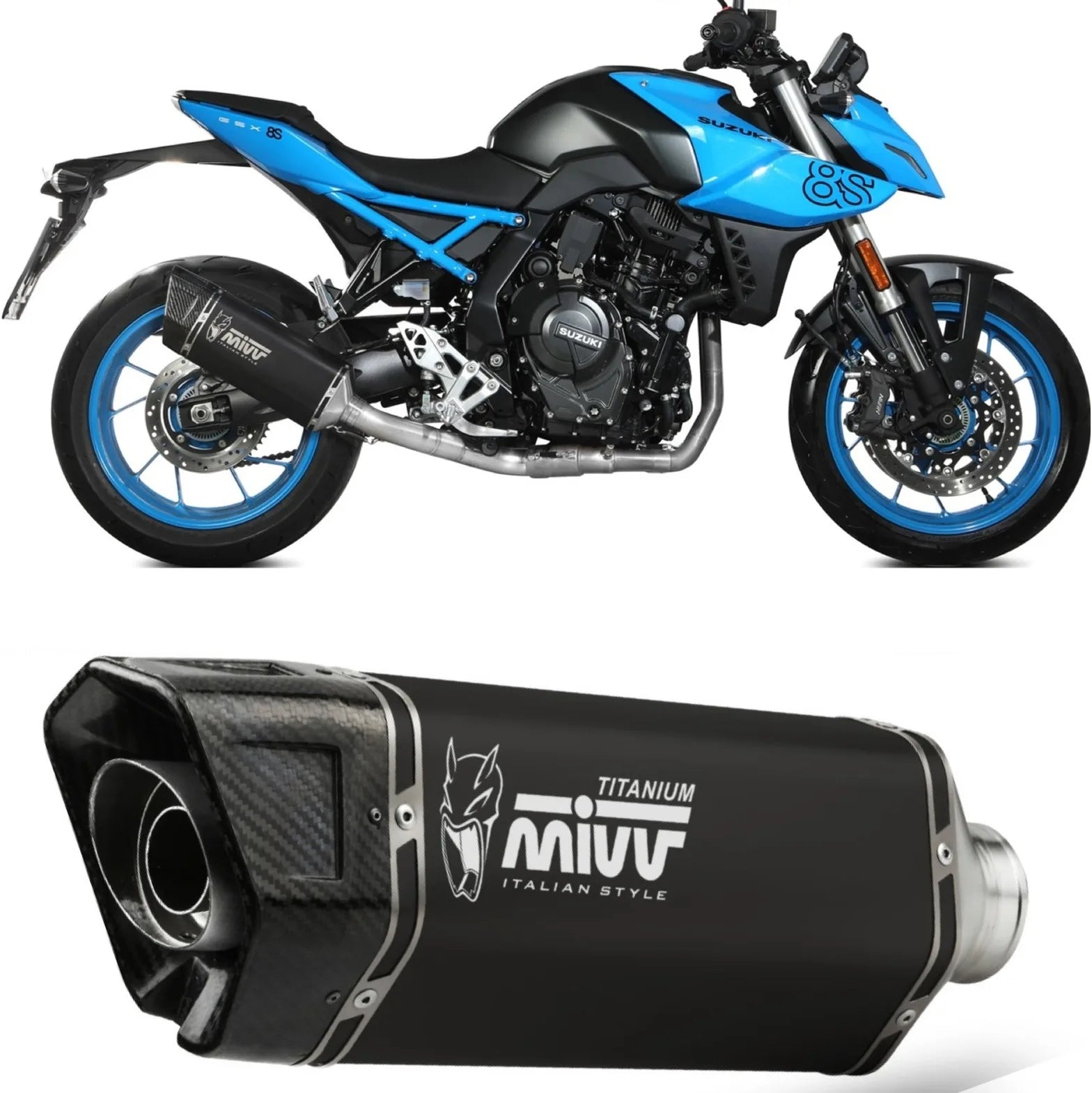 Complete Exhaust System Without Catalytic Converter And Without Sound Certification Sr-1 Steel Black - Mivv Compatible With Suzuki Gsx 8S (2022-2024)