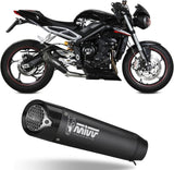 Uncatalysed Exhaust System Without Sound Certification X-M5 Steel Black Carbon - Mivv Compatible With Triumph Street Triple 660 S (2017-2022)