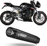 Uncatalysed Exhaust System Without Sound Certification X-M5 Steel Black Carbon - Mivv Compatible With Triumph Street Triple 660 S (2017-2022)