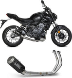Complete Exhaust System Without Catalytic Converter And Without Sound Certification Mk3 Carbon - Mivv Compatible With Yamaha Mt-07 (2014-2024)