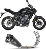 Complete Exhaust System Without Catalytic Converter And Without Sound Certification Delta Race Steel Black Carbon - Mivv Compatible With Yamaha Fz-07 (2021-2024)