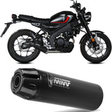 Complete Exhaust System Without Catalytic Converter And Without Sound Certification Hr-1 Steel Black Carbon - Mivv Compatible With Yamaha Xsr 125 (2022-2024)