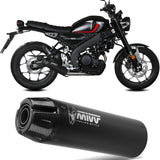Complete Exhaust System Without Catalytic Converter And Without Sound Certification Hr-1 Steel Black Carbon - Mivv Compatible With Yamaha Xsr 125 (2022-2024)