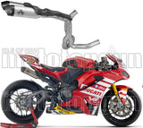 Complete Exhaust System Without Catalytic Converter And Without Sound Certification Round Competition Titanium Carby End Cap - Arrow Special Parts Compatible With Ducati Panigale V2 / S (2025-2026)