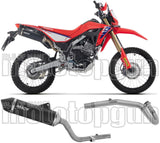 Complete Exhaust System Without Catalytic Converter And Without Sound Certification Icon Black Aluminium Carby End Cap - Arrow Special Parts Compatible With Honda Crf 300 L (2025-2026)