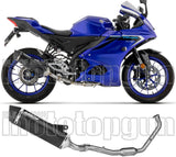 Complete Exhaust System Without Catalytic Converter And Without Sound Certification Icon Black Aluminium Carby End Cap - Arrow Special Parts Compatible With Yamaha Mt-125 (2025-2026)