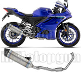 Complete Exhaust System Without Catalytic Converter And Without Sound Certification Icon Titanium Carby End Cap - Arrow Special Parts Compatible With Yamaha Yzf R125 (2025-2026)