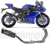 Complete Exhaust System Without Catalytic Converter And Without Sound Certification Indy-Race Evo Black Aluminium Carby End Cap - Arrow Special Parts Compatible With Yamaha Yzf R9 (2025)