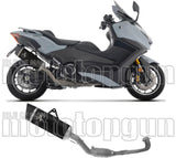 Complete Exhaust System Without Catalytic Converter And Without Sound Certification Pista Black Titanium Carby End Cap - Arrow Special Parts Compatible With Yamaha T-Max 560 (2025-2026)