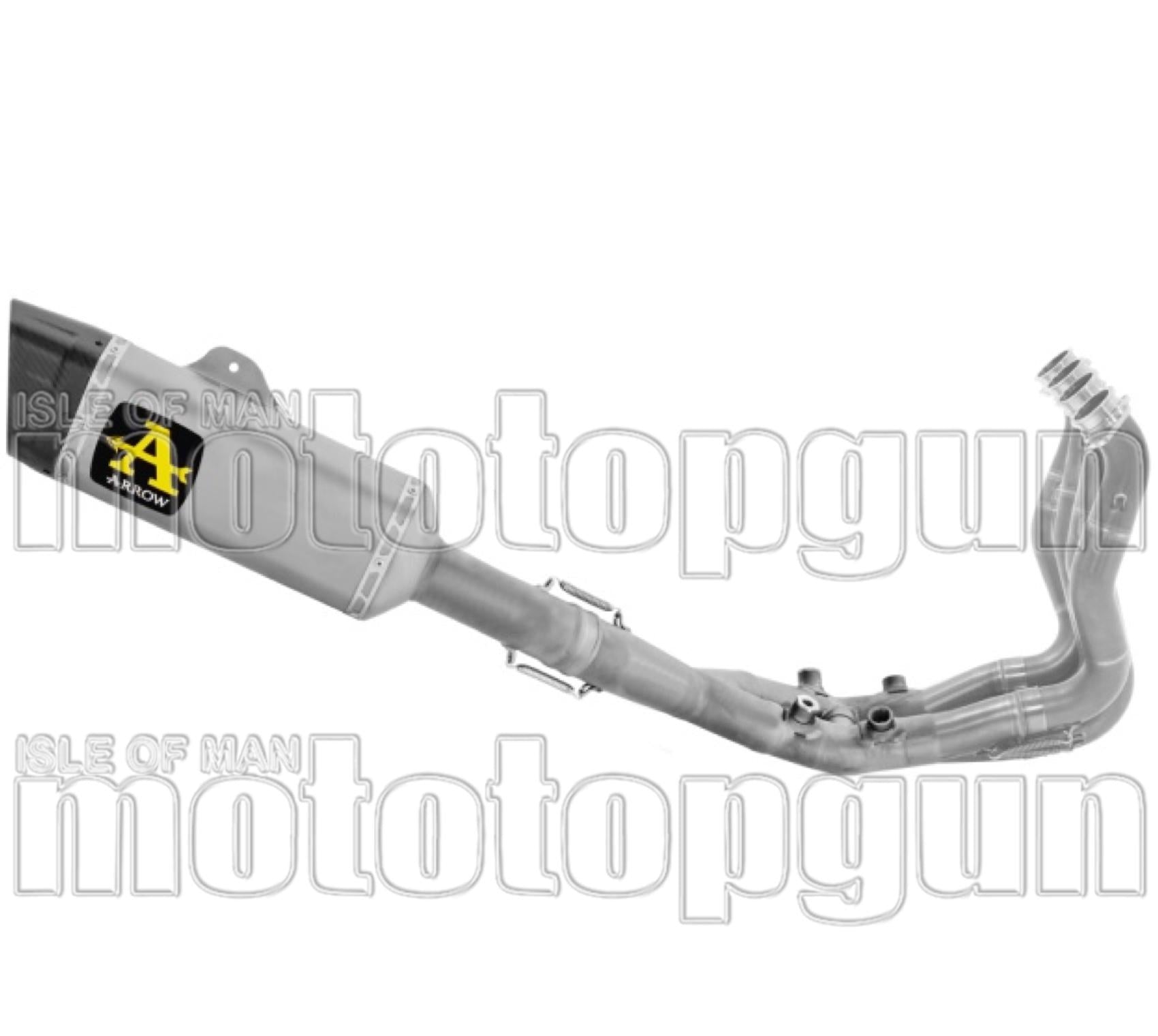 Complete Exhaust System Without Catalytic Converter And Without Sound Certification Pista Competition Sbk Titanium Carby End Cap - Arrow Special Parts Compatible With Bmw S 1000 Rr (2019-2024)