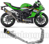 Complete Exhaust System Without Catalytic Converter And Without Sound Certification Pista Competition Titanium Carbon - Arrow Special Parts Compatible With Kawasaki Zx 6R 636 (2024-2026)