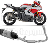 Complete Exhaust System Without Catalytic Converter And Without Sound Certification Pista Black Aluminium Body And Carbon Cap - Arrow Special Parts Compatible With Yamaha Yzf R7 (2026)