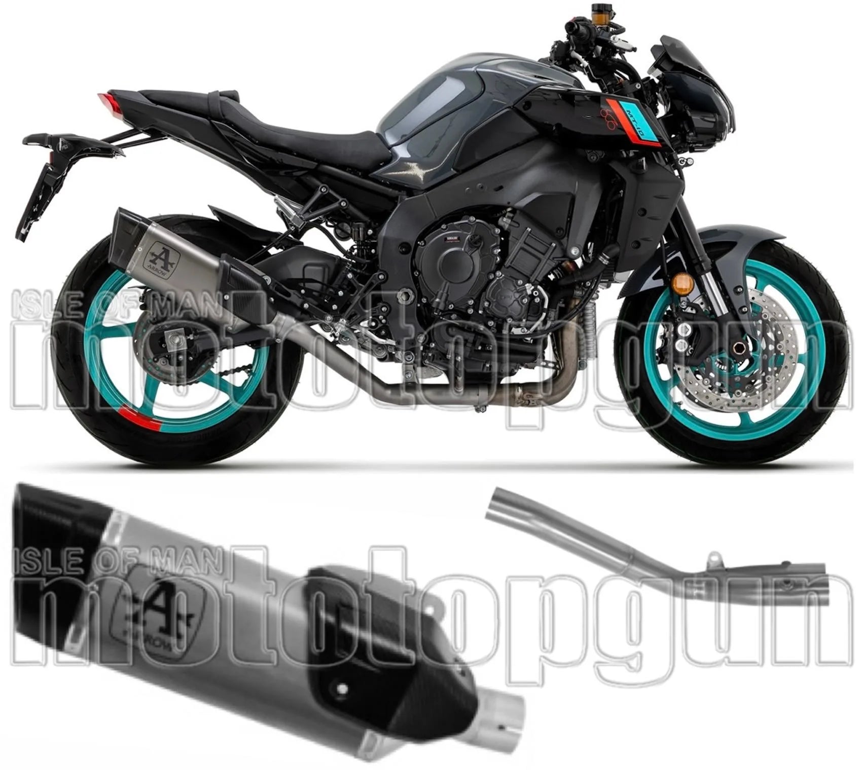 Complete Exhaust System Without Catalytic Converter And Without Sound Certification Pista Titanium Carbon - Arrow Special Parts Compatible With Yamaha Mt-10 (2022-2024)