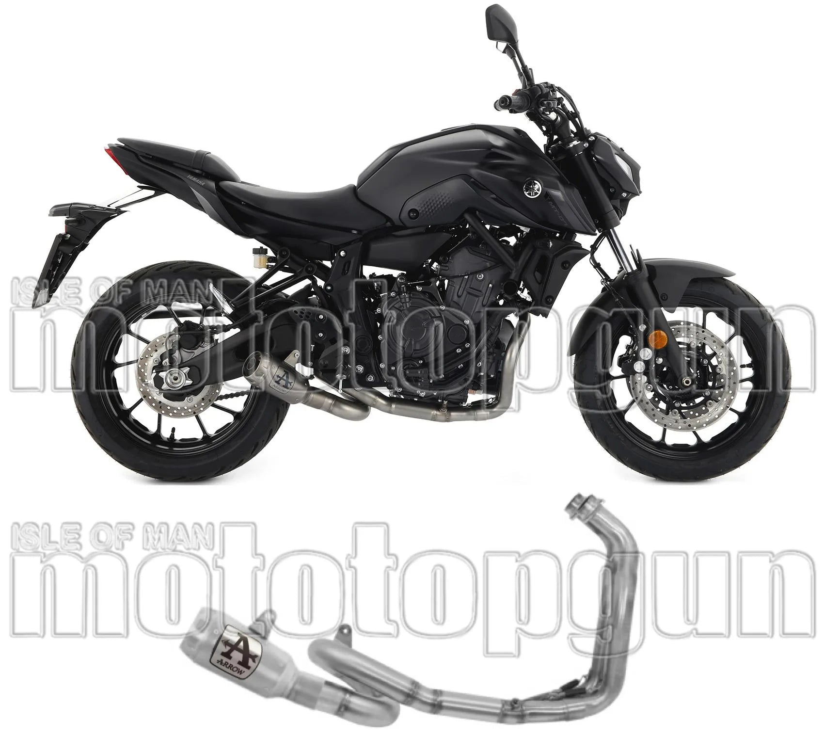 Complete Exhaust System Without Catalytic Converter And Without Sound Certification Pro-Race Titanium Titanium - Arrow Special Parts Compatible With Yamaha Mt-07 (2021-2024)